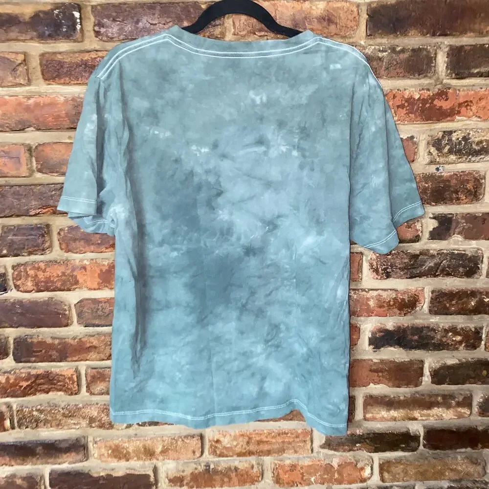 True Religion Green Tie Dye Buddha Logo Short Sleeve Tee T-Shirt Mens Size Large